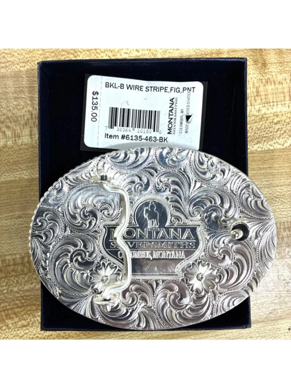 NEW in box Montana Silversmiths Large Belt Buckle Horse Western Cowgirl Engraved